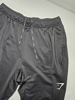 Gymshark Black Athletic Joggers Size S Polyester Elastane Logo Pants
